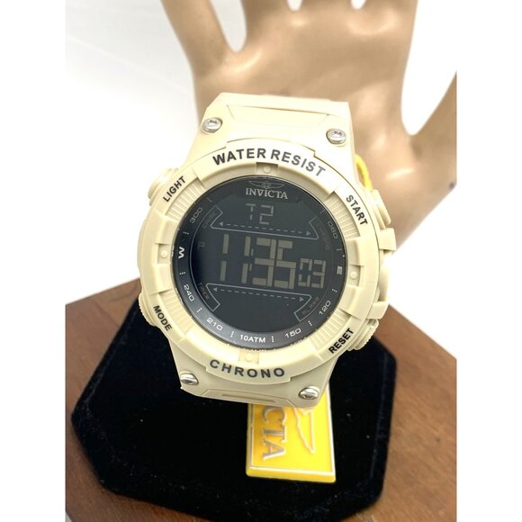 Invicta Racing Men's Watch 47526 Quartz Digital Light Brown Resin Strap 52mm - Picture 1 of 15